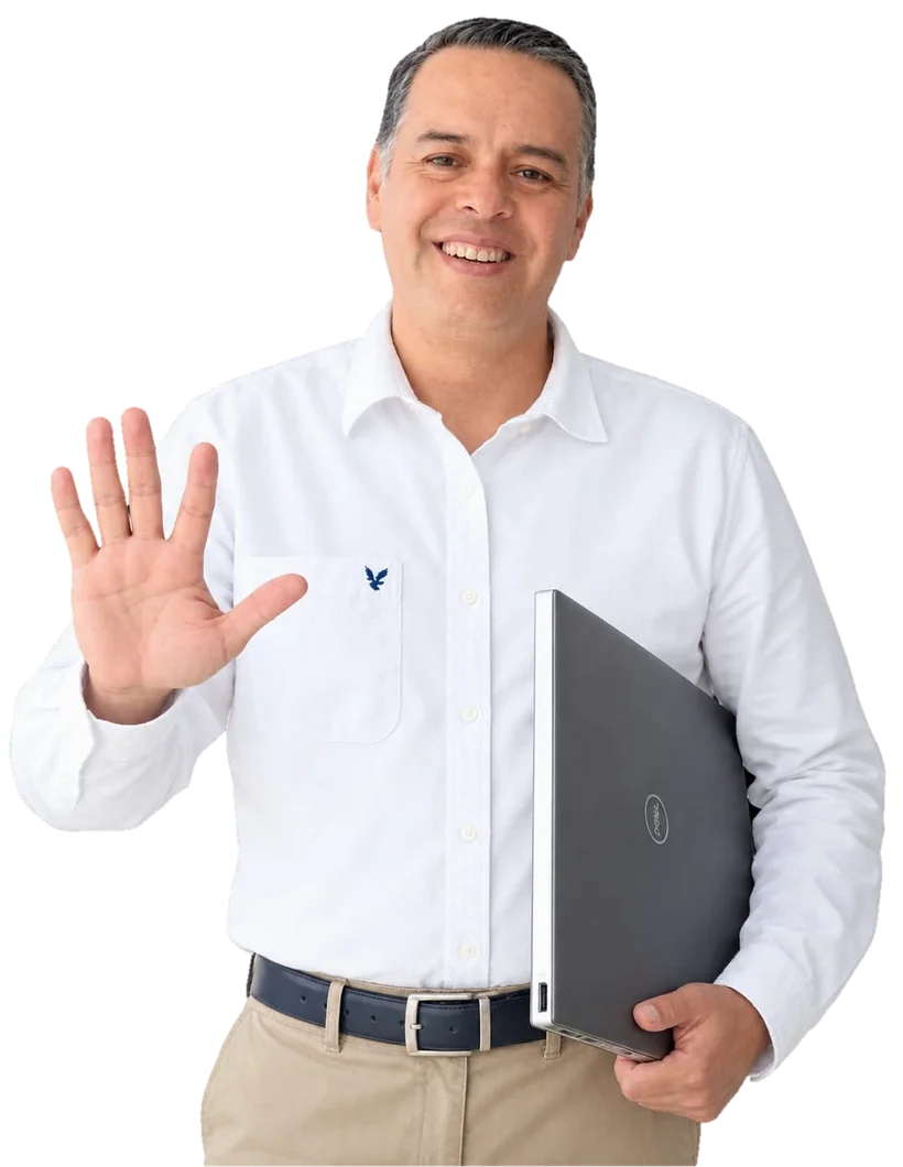 Fabián saludando